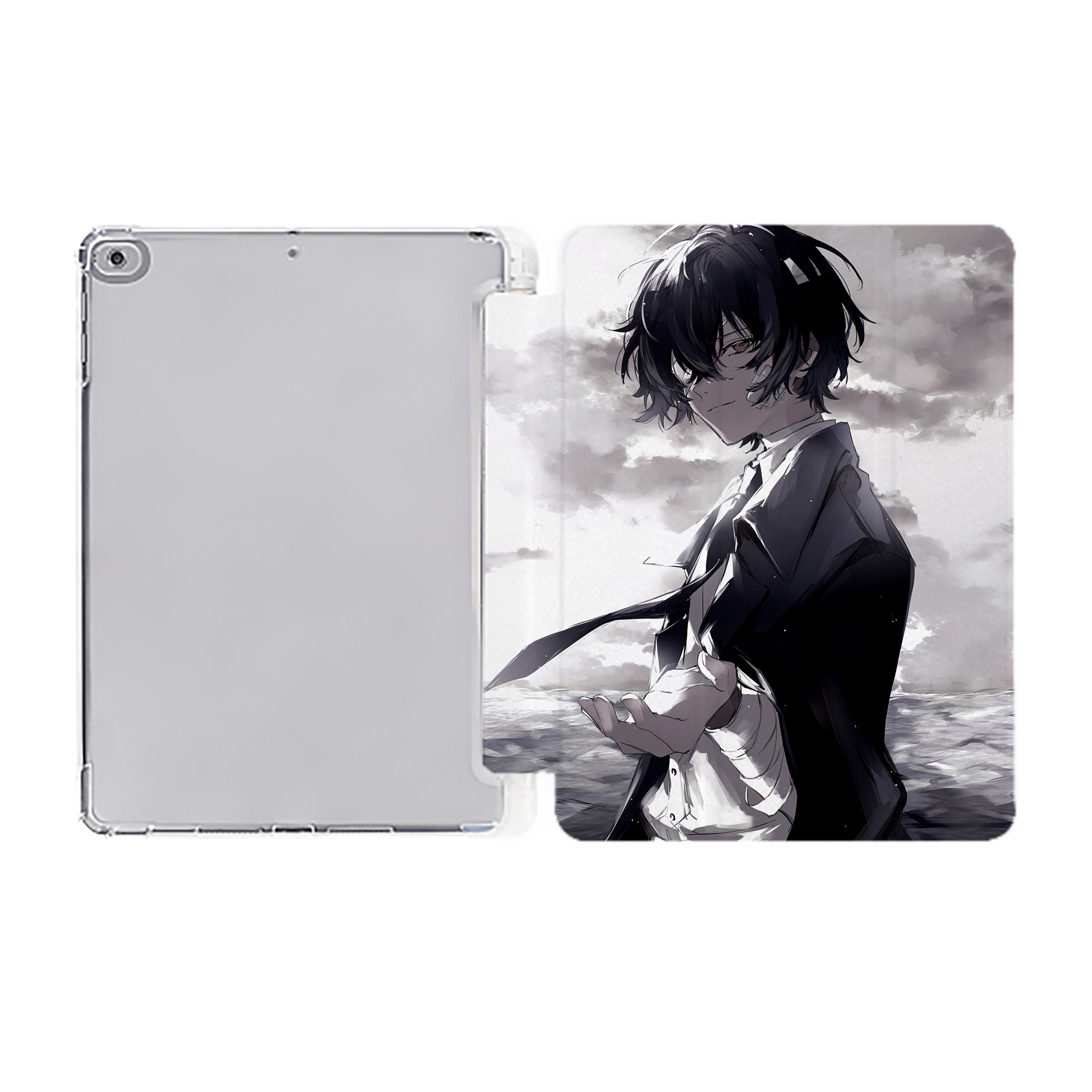（画像用） 文豪ストレイドッグス Bungo Stray Dogs IPad ケース ペン収納付き 三つ折りスタンド PUレザー×シリコン 対応機種9.5/10.5/10.9インチ